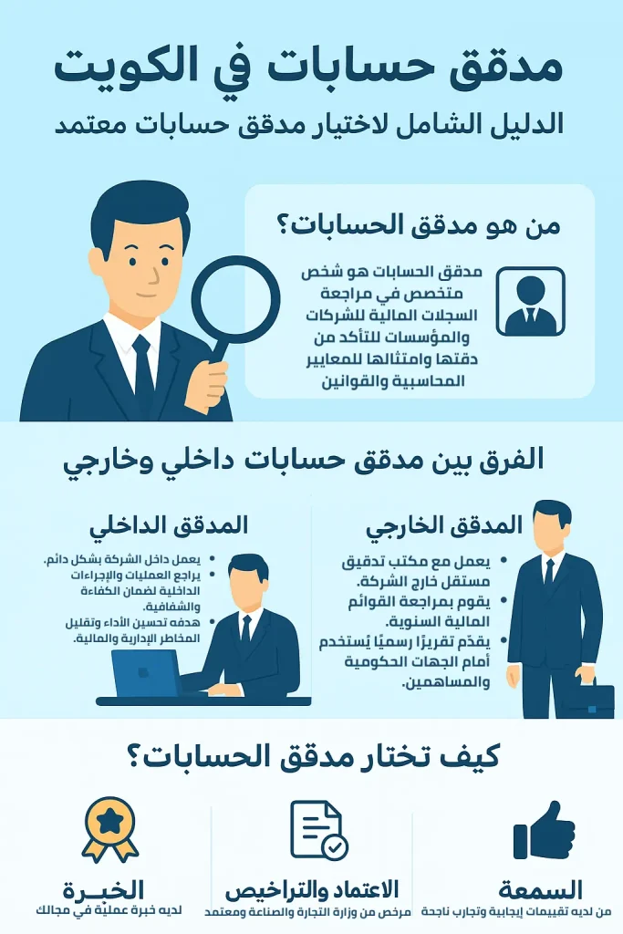 الفرق بين مدقق حسابات داخلي وخارجي